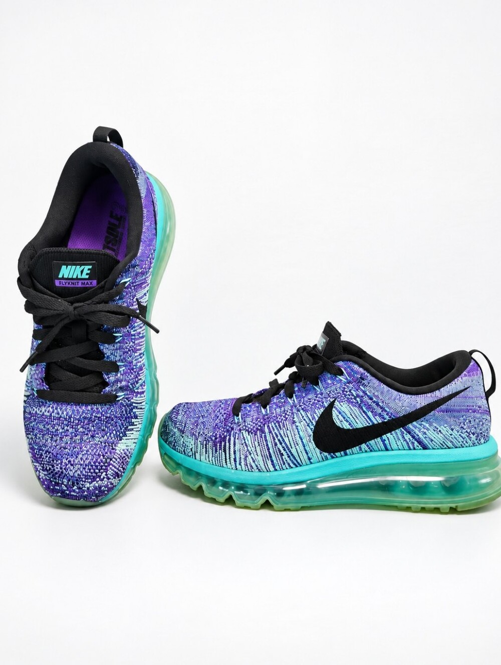 Nike Flyknit Max Purple Blue Black Running Sneakers Women’s 8.5 EU 39